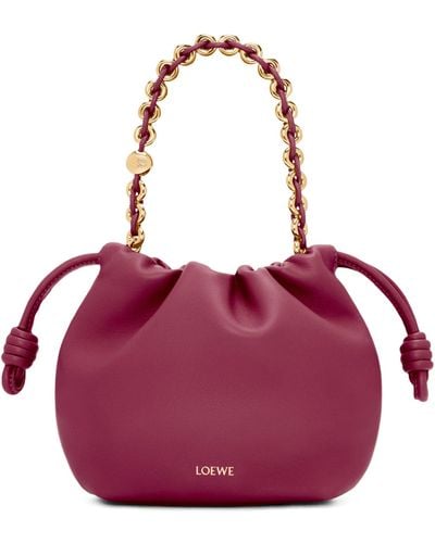 Loewe Mini Leather Flamenco Shoulder Bag - Purple