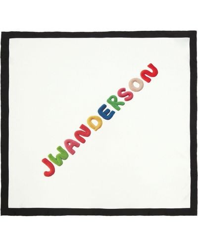 JW Anderson Silk Logo Scarf - Black