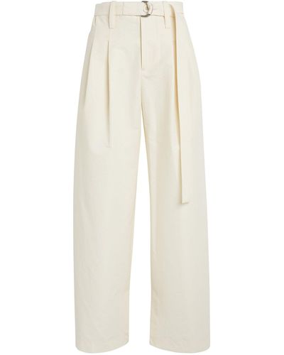 Issey Miyake Belted Enfold Wide-leg Pants - White