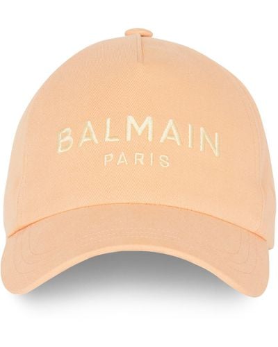 Balmain Cotton Embroidered Logo Baseball Cap - Natural
