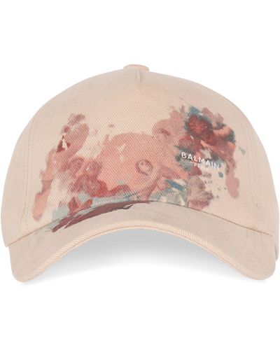 Balmain Sky Print Baseball Cap - Pink