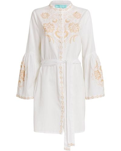 Melissa Odabash Cotton-linen Everly Mini Dress - White