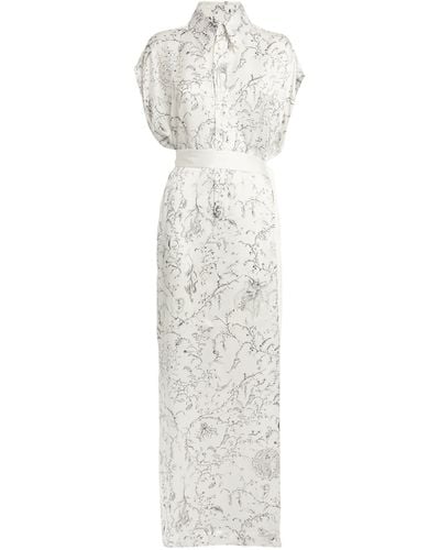 Fabiana Filippi Silk Patterned Maxi Dress - White
