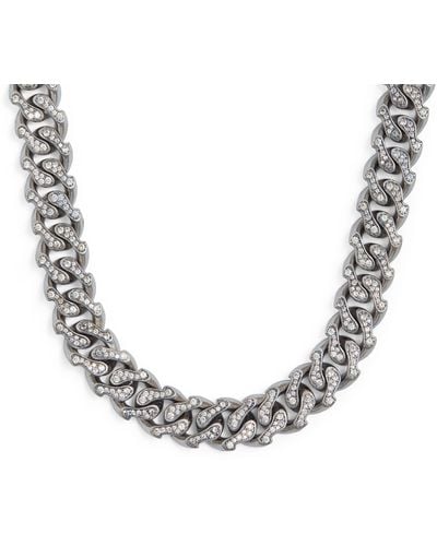 Emanuele Bicocchi Rhodium-plated Sterling Silver And Cubic Zirconia Chain Necklace - Metallic