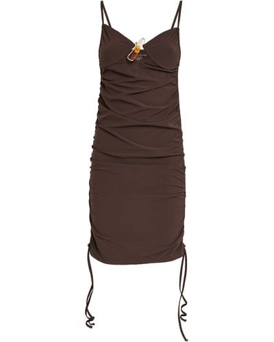 Christopher Esber Ruched Nebular Mini Dress - Brown