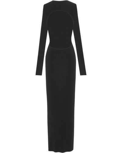 Saint Laurent Cashmere-blend Maxi Dress - Black