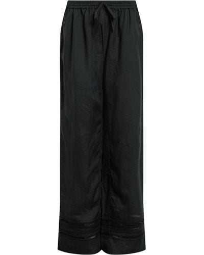 AllSaints Linen Jade Straight Trousers - Black