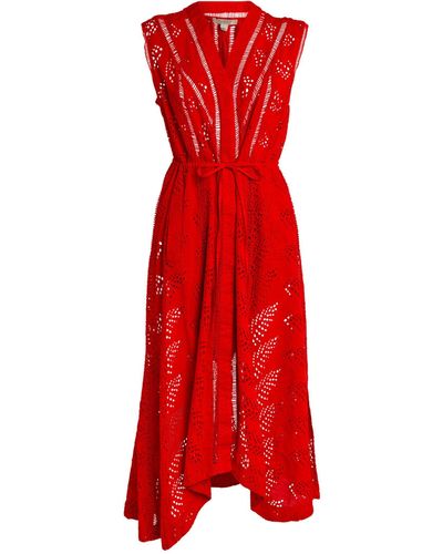 AllSaints Tate Broderie Dress - Red