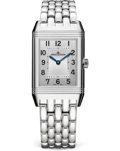Jaeger-lecoultre Stainless Steel And Diamond Reverso Classic Duetto Watch 24.4mm - White