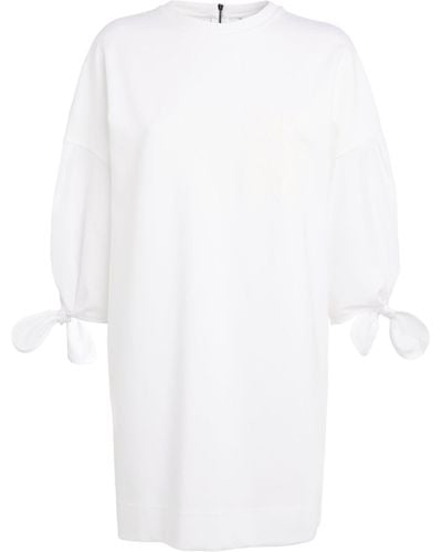 Max Mara Jersey Tie-detail Mini Dress - White