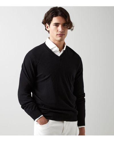 Brunello Cucinelli Cashmere V-neck Sweater - Black
