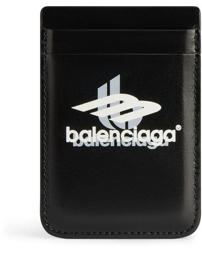Balenciaga Calfskin Phone Card Holder - Black
