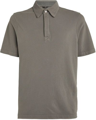 7 For All Mankind Cotton Piqué Polo Shirt - Grey