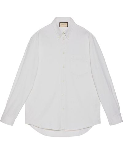 Gucci Embroidered Oxford Shirt - White