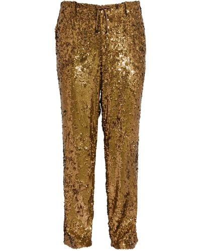 Dries Van Noten Embellished Sequin Shorts - Metallic