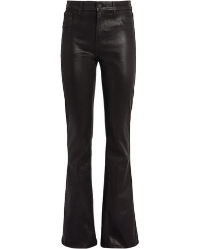 L'Agence Marty Coated Ultra High-rise Flare Jean - Black