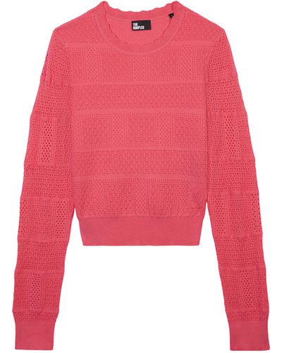 The Kooples Openwork-knit Sweater - Red