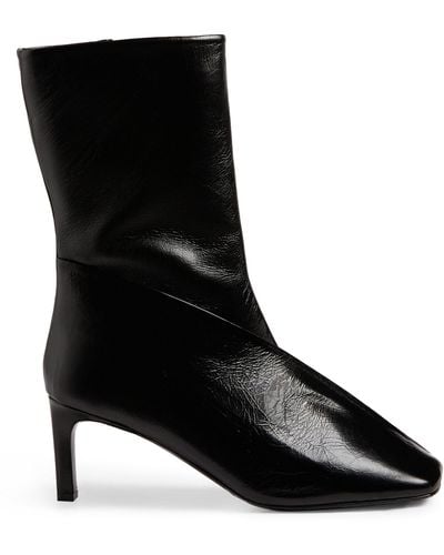 Jil Sander Leather Ankle Boots 65 - Black