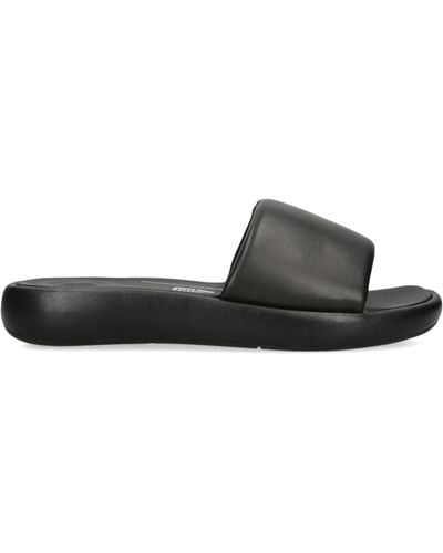 Fitflop Leather Iqushion D-luxe Slides - Black