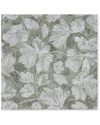 Brunello Cucinelli Silk Floral Scarf - Gray
