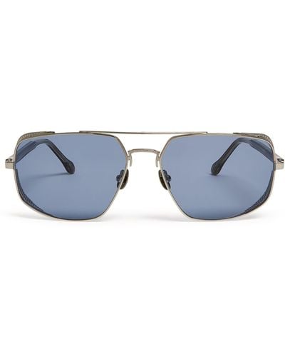 Matsuda Side-shield Aviator Sunglasses - Blue