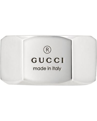 Gucci Sterling Silver Trademark Ring - Gray