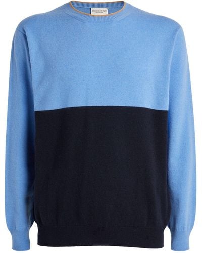 Johnstons of Elgin Cashmere Colour-block Sweater - Blue