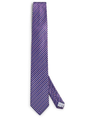 Eton Silk Geometric Tie - Purple