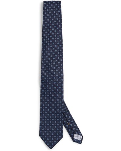 Eton Silk Jacquard Tie - Blue