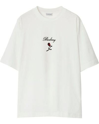 Burberry Cotton Rose T-shirt - White