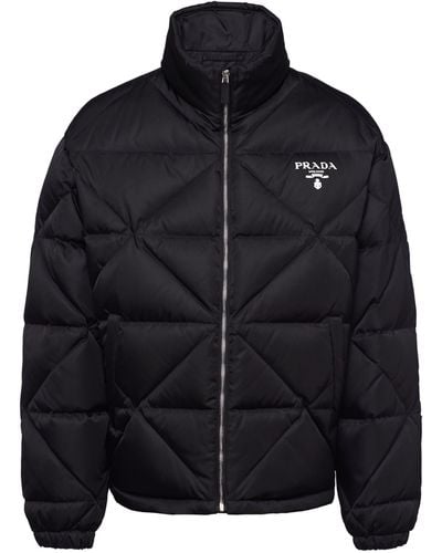 Prada Re-nylon Puffer Coat - Black