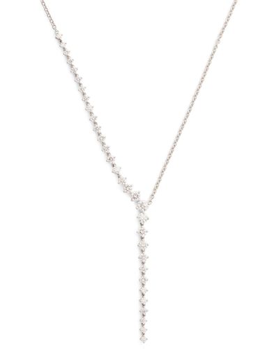 Melissa Kaye White Gold And Diamond Aria Cascade Necklace - Metallic