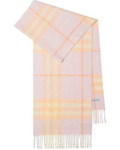 Burberry Cashmere Check Scarf - Pink