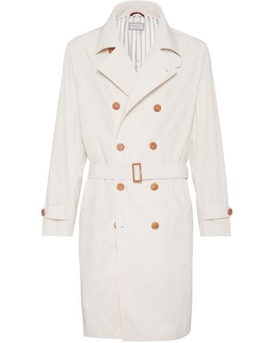 Brunello Cucinelli Belted Trench Coat - White