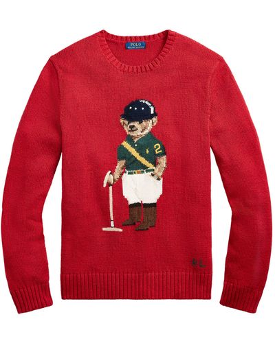 Ralph Lauren Polo Bear Knitted Sweater - Red
