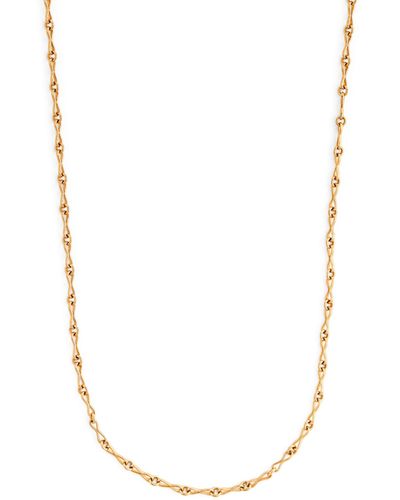 Azlee Small Yellow Gold Circle Link Chain Necklace - Metallic