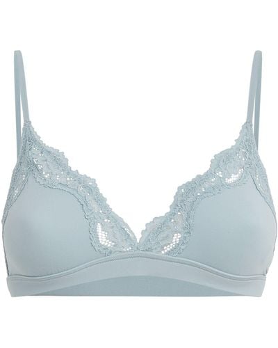 Skims Lace-trim Fits Everybody Triangle Bralette - Blue
