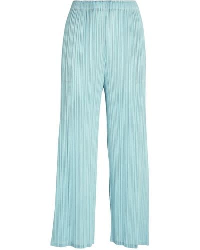 Pleats Please Issey Miyake Monthly Colours March Wide-leg Trousers - Blue