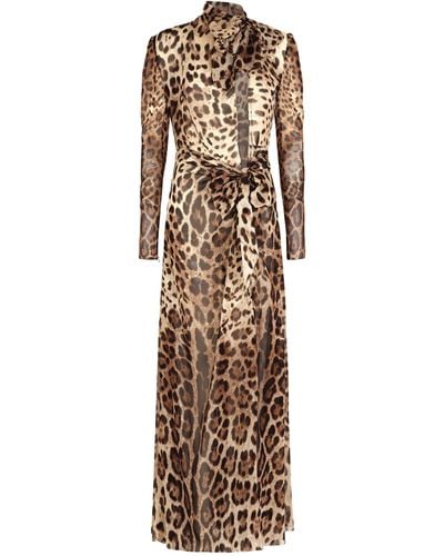 Dolce & Gabbana Silk Maxi Dress - Natural