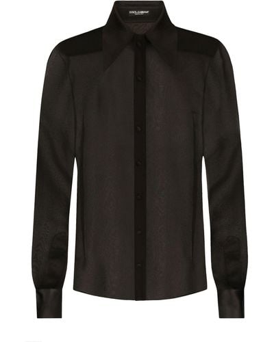 Dolce & Gabbana Lace Sheer Shirt - Black