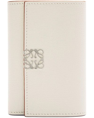 Loewe Leather Anagram Vertical Wallet - White