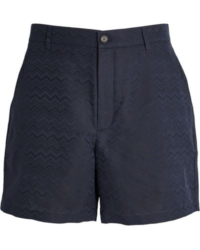 Missoni Cotton-linen Zigzag Shorts - Blue