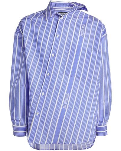 Jacquemus Asymmetric Striped Shirt - Blue