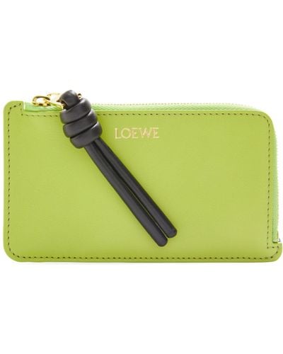 Loewe Leather Knot Coin Card Holder - Green