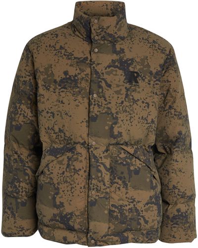 Represent Camouflage Puffer Jacket - Green