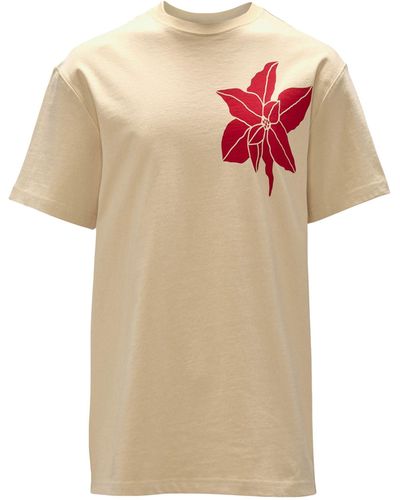 JW Anderson Floral Print T-shirt - Natural
