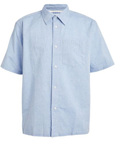 Norse Projects Cotton-linen Short-sleeve Shirt - Blue