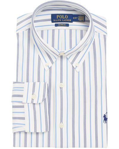 Polo Ralph Lauren Cotton Striped Oxford Shirt - Blue