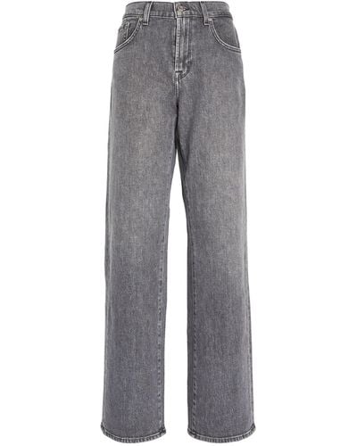 7 For All Mankind Tess High-rise Straight Jeans - Gray