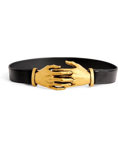 Khaite Leather Sculpted Hands Belt - Black
